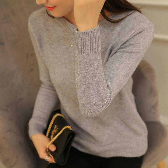 Peonfly Autumn Winter Sweater Knitted Jersey JumperWomen&