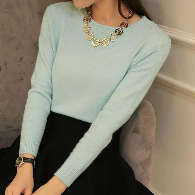 Peonfly Autumn Winter Sweater Knitted Jersey JumperWomen&