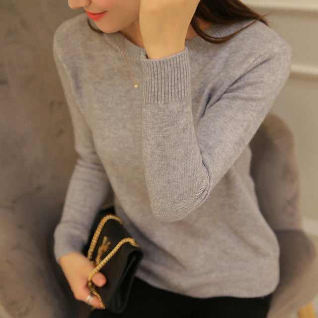 Peonfly Autumn Winter Sweater Knitted Jersey JumperWomen&