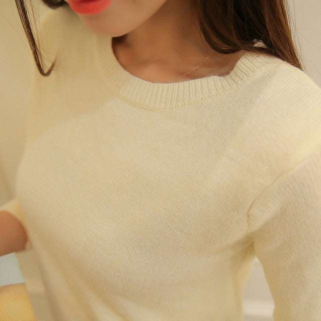 Peonfly Autumn Winter Sweater Knitted Jersey JumperWomen&