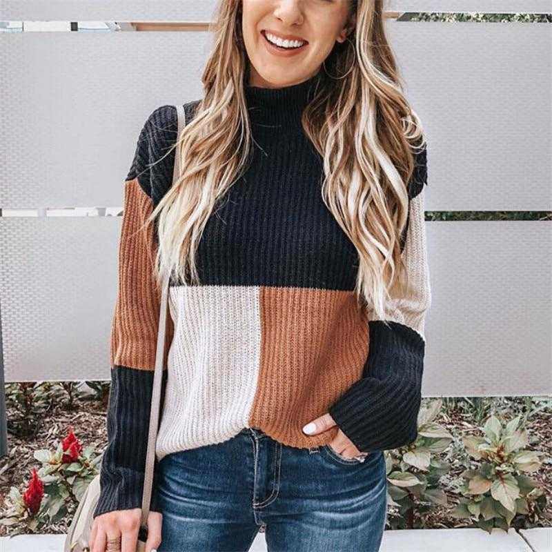 women Fashion Casual Long Sleeve Knitted SweaterNew women Fashion Casual Long Sleeve Knitted Sweater