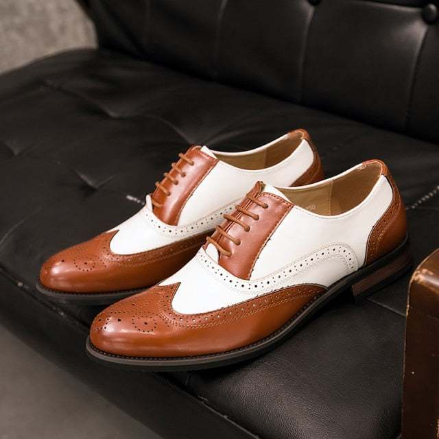 New Mixed Colors Men Shoes Vintage British Cow Leather Shoes - Acapparelstore
