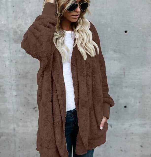 Faux Fur Teddy Bear Coat Women&