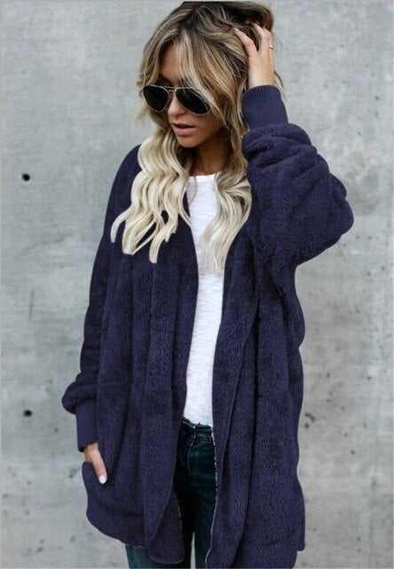 Faux Fur Teddy Bear Coat Women&