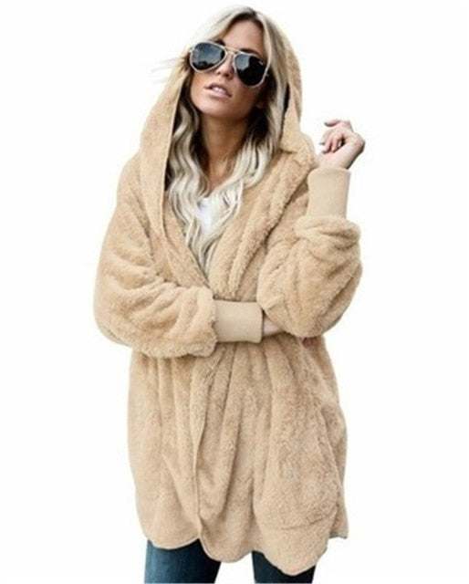 Faux Fur Teddy Bear Coat Women&