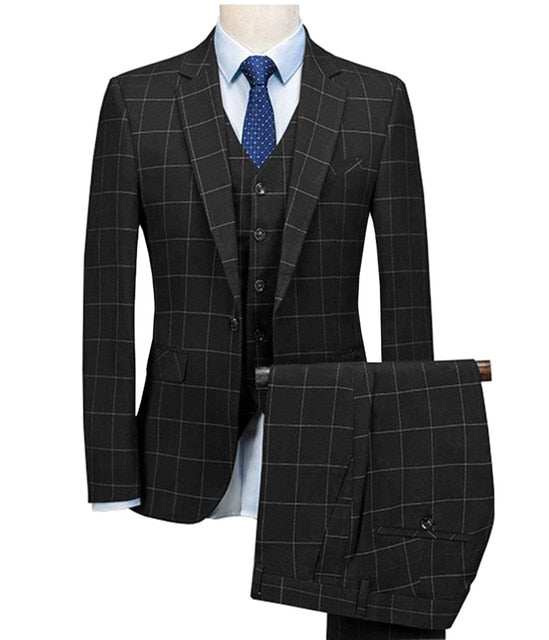 Royal Blue 3 Pieces Mens Slim Fit Wedding Suits weed Wool Tuxedos - Acapparelstore