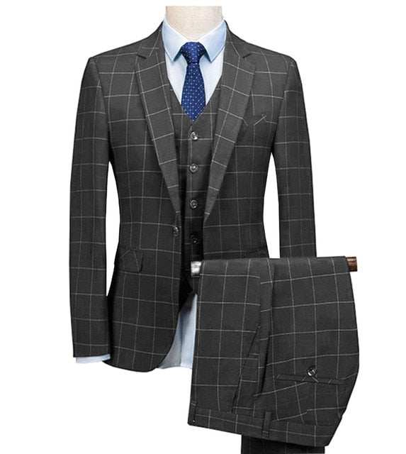 Royal Blue 3 Pieces Mens Slim Fit Wedding Suits weed Wool Tuxedos - Acapparelstore