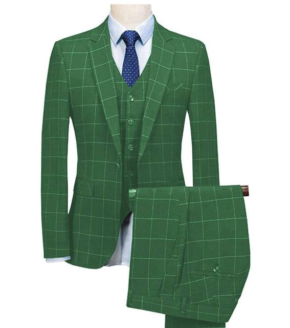 Royal Blue 3 Pieces Mens Slim Fit Wedding Suits weed Wool Tuxedos - Acapparelstore