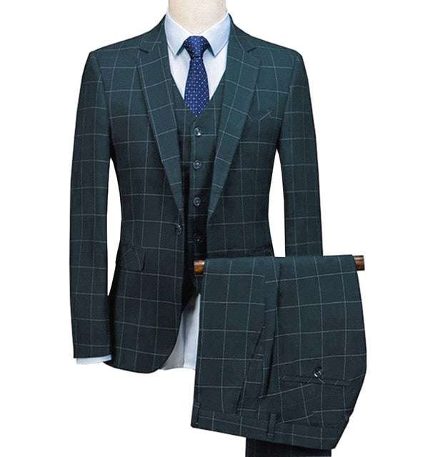 Royal Blue 3 Pieces Mens Slim Fit Wedding Suits weed Wool Tuxedos - Acapparelstore