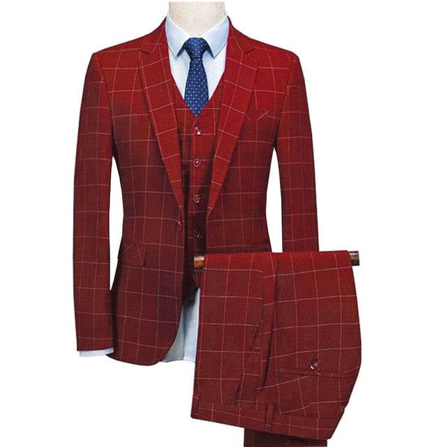 Royal Blue 3 Pieces Mens Slim Fit Wedding Suits weed Wool Tuxedos - Acapparelstore