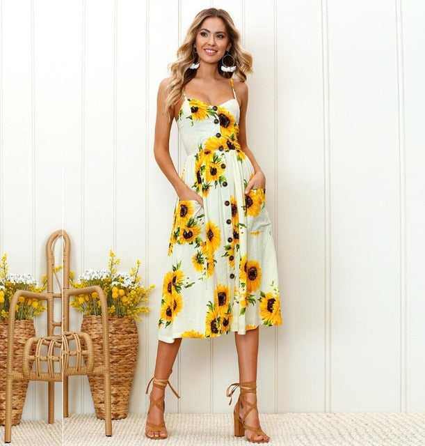 Casual Vintage Women Summer Sexy DressCasual Vintage Women Summer Sexy Dress