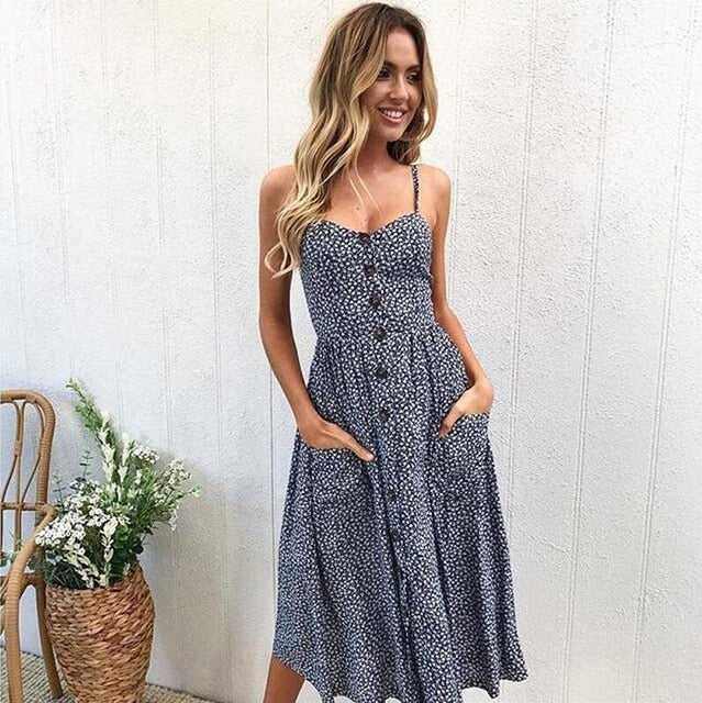 Casual Vintage Women Summer Sexy DressCasual Vintage Women Summer Sexy Dress