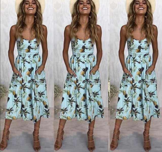 Casual Vintage Women Summer Sexy DressCasual Vintage Women Summer Sexy Dress