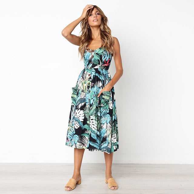 Casual Vintage Women Summer Sexy DressCasual Vintage Women Summer Sexy Dress
