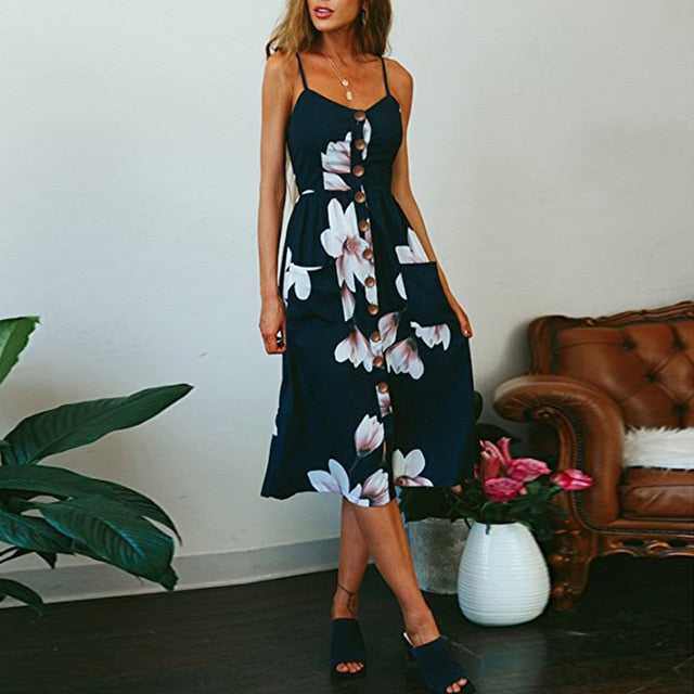 Casual Vintage Women Summer Sexy DressCasual Vintage Women Summer Sexy Dress