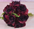 Silk Rose Bouquet Flower Dark Red Wine Bouquet Bridesmaids Bouquet - Acapparelstore