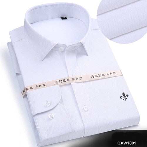 Casual Long Sleeved Solid shirt Slim Fit Business ManMen's Casual Long Sleeved Solid shirt Slim Fit Business Man