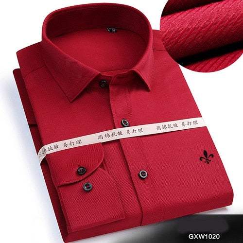 Casual Long Sleeved Solid shirt Slim Fit Business ManMen&
