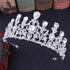 Luxury Pink Crystal Leaf Wedding Crown Queen Tiara Bride Headband Bridal Accessories - Acapparelstore
