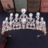 Luxury Pink Crystal Leaf Wedding Crown Queen Tiara Bride Headband Bridal Accessories - Acapparelstore