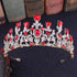 Luxury Pink Crystal Leaf Wedding Crown Queen Tiara Bride Headband Bridal Accessories - Acapparelstore