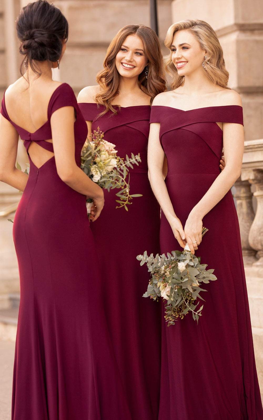 Mermaid Bridesmaid Dresses Long Wedding Party V-Neck Robe Dresses - Acapparelstore
