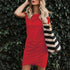 Summer Short Sleeve Solid Bodycon Slim Party DressWomen&