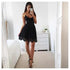 Neck Backless Lace Short Casual DressWomen&