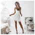 Neck Backless Lace Short Casual DressWomen&