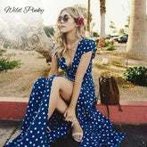 Long Women Split Short Sleeve Casual DressLong Women Split Short Sleeve Casual Dress