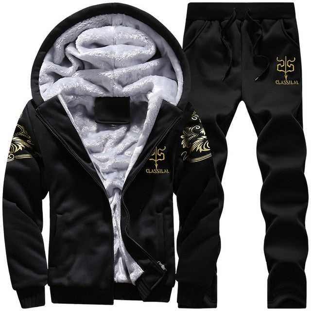 Men's Sporting Fleece Thick Hooded Brand-Clothing Casual Track Suit - Acapparelstore