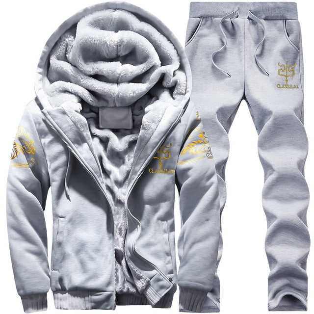 Men's Sporting Fleece Thick Hooded Brand-Clothing Casual Track Suit - Acapparelstore