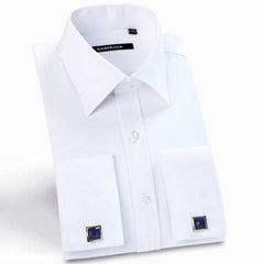 Men's Classic Spread Collar French Cuff Dress Shirts Regular-fit - Acapparelstore