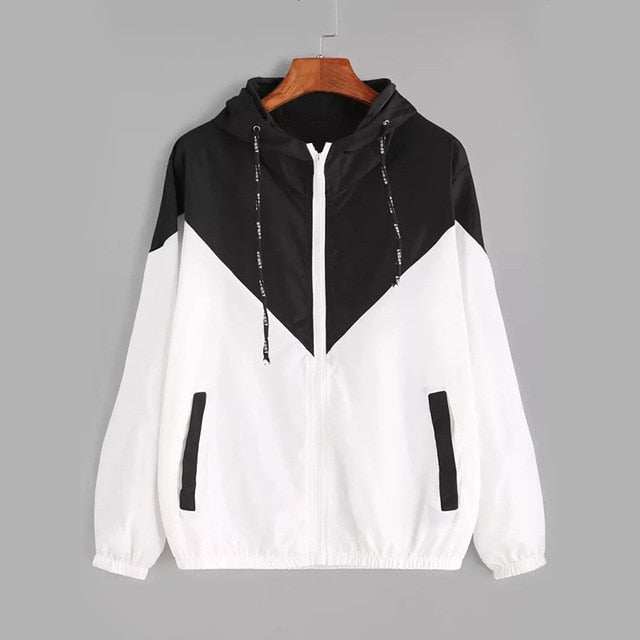 Women's Spring Autumn Fashion Windbreaker Jacket Zipper Pockets - Acapparelstore