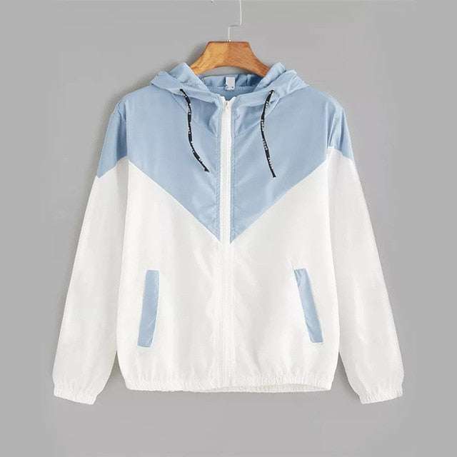 Women's Spring Autumn Fashion Windbreaker Jacket Zipper Pockets - Acapparelstore