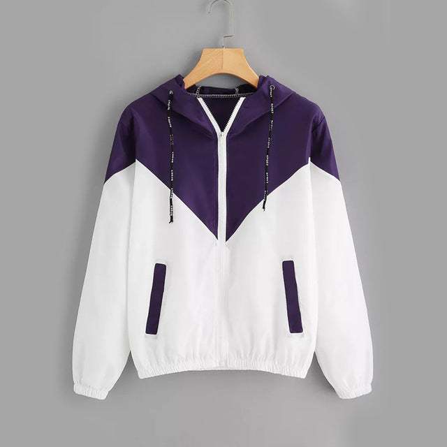 Women's Spring Autumn Fashion Windbreaker Jacket Zipper Pockets - Acapparelstore
