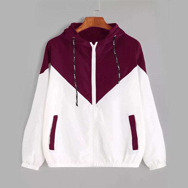 Women's Spring Autumn Fashion Windbreaker Jacket Zipper Pockets - Acapparelstore